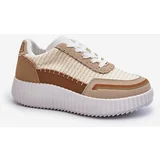 FB3 Women's Platform Sneakers in Beige Redala