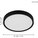 Eglo Musurita spot/1, led, 33,5w, 3900lm, prečnik 440, crna/plastika | Eponuda.com