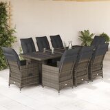 vidaXL 9-dijelni vrtni bistro set od poliratana s jastucima sivi | shoptok.hr