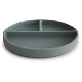 Mushie silikonski nedrseči deljeni krožnik cambridge blue | Shoptok.si