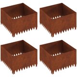 Ograda oko Travnjaka 4 pcs 60 x 60 x 35 cm Čelik Rđa | shoptok.hr