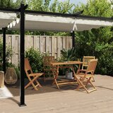 vidaXL Vrtni paviljon z zložljivo streho krem 3x6 m aluminij u