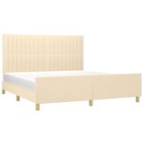 vidaXL Posteljni okvir z vzglavjem krem 160x200 cm blago | Shoptok.si