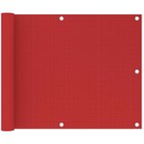 Balkonski zastor crveni 75 x 500 cm HDPE | shoptok.hr