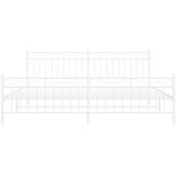 Metalni okvir kreveta uzglavlje i podnožje bijeli 200x200 cm | shoptok.hr