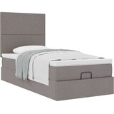 vidaXL Otomanski okvir kreveta s madraca smeđesivi 90x190cm tkanine | shoptok.hr