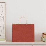  Papirnate vrećice 250 kom s ručkama crvene 32x22x24 cm | shoptok.hr