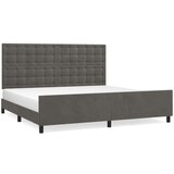  Posteljni okvir z vzglavjem temno siv 200x200 cm žamet, (20788495) | Shoptok.si
