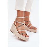 Boto Women's Wedge Sandals With Decoration On Straps Beige Lunara | ePonuda.com