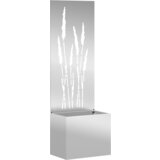 vidaXL Vrtno korito z dekorativno ploščo Srebrna 50 x 140 cm | Shoptok.si