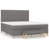  Box spring postelja z vzmetnico temno siva 180x200 cm blago, (21118427) | Shoptok.si