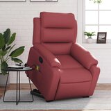 Maison Chic masažni naslanjač - Relax naslanjač s funkcijo vstajanja vinsko rdeče um. usnje, (22061245) | Shoptok.si
