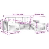  Set vanjskih sofa Prirodna i krem 257,5 x 162,5 x 73 cm | shoptok.hr