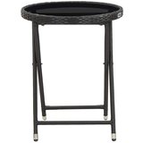  5-dijelni vrtni bistro set od poliratana i kaljenog stakla crni | Eponuda.com