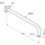 Kludi 6651405-00 A-Qa držalo za nadglavno prho | Shoptok.si