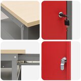  Radni stol s ladicama s policom Crvena i siva 100 x 55 x 85 cm | shoptok.hr