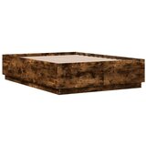  Okvir za krevet s LED svjetlima boja hrasta 140 x 190 cm drveni | shoptok.hr