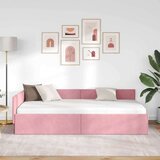 vidaXL Kotna postelja Drugo Roza 90 x 190 cm Samet in sodobno leseno | Shoptok.si