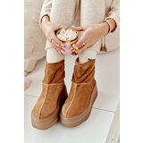 Kesi Women's leather shoes with a massive sole Camel Zazoo 3424 Cene