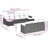  10-dijelni set vrtnih sofa s jastucima crni od poliratana | shoptok.hr