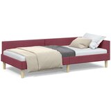 vidaXL Kotna postelja Drugo z vzglavjem vinsko rdeča 90 x 190 cm | Shoptok.si