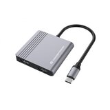 Conceptronic Notebook Dock - DONN13G (ulaz: USB-C, izlaz: 2xHDMI+USB-C PD:100W+USB-A, srebrni) | shoptok.hr