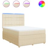  Krevet s oprugama i madracem krem 140 x 190 cm od tkanine | shoptok.hr