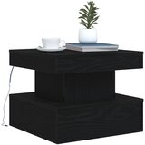  Klub stolić s LED svjetlima crni hrast 50x50x40 cm | shoptok.hr