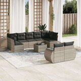 vidaXL 10-dijelni set vrtnih sofa poliratan s jastucima svijetlosivi | shoptok.hr