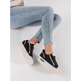 Shelvt Black and white platform sneakers | shoptok.hr