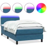 Box spring postelja z vzmetnico temno modra 80x220 cm žamet, (21791060) | Shoptok.si
