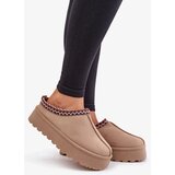 Boto PS1 Low Women's Snow Boots With Embroidery On Platform Dark Beige Narirya | ePonuda.com