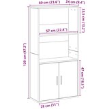  Regal za knjige boja starog drva 60x24x120 cm konstruirano drvo | shoptok.hr