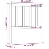  Uzglavlje za krevet sivo 96 x 4 x 100 cm od masivne borovine | shoptok.hr