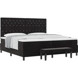  Postelja z vzmetnico z vzmetnico Črna 200 x 200 cm Žamet - - črna - 102.68 - 200 x 200 cm - | Shoptok.si