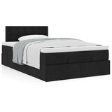  Otomanski okvir kreveta s madracem crni 120x200cm od tkanine | shoptok.hr