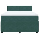 vidaXL Box spring postelja z vzmetnico temno zelena 140x200 cm žamet | Shoptok.si