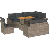  9-dijelni set vrtnih sofa od poliratana s jastucima sivi | shoptok.hr