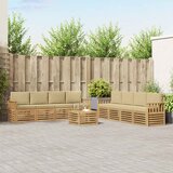  Set vanjskih sofa 9 pcs Bijela i bež 59 x 59 x 37 cm Poliester | shoptok.hr