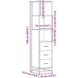vidaXL Kopalniška omarica rjavi hrast 35x37,5x166 cm inženirski les | Shoptok.si