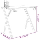  Igraći stol s nogama u obliku slova Y crni 90 x 60 x 75 cm | shoptok.hr