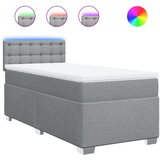 Maison Chic Box spring postelja - Vzmetna postelja z vzmetnico svetlo siva 80x200 cm blago SL3906, (21905032) Cene