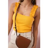 Kesi Blouse with frills on straps mustard | shoptok.hr