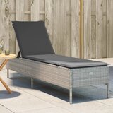 Maison Chic Ležalnik - Sončna ležalnik z blazino svetlo siv poli ratan, (22042655) | Shoptok.si