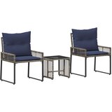  Set vanjskog namještaja 7 pcs Siva i tamnoplava poliratan | shoptok.hr