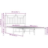  Metalni okvir za krevet s uzglavljem bijeli 120x200 cm | shoptok.hr
