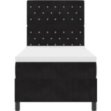 vidaXL Box spring krevet s madracem i LED svjetlom Crna 100x200 cm Baršun | shoptok.hr