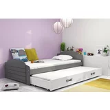 BMS Group Otroška postelja Lili z dodatnim ležiščem - 90x200 cm - grafit/bela