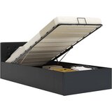 Maison Chic Dvižni Posteljni okvir - Enojna postelja - Postelja za odrasle črno umetno usnje 100x200 cm, (21695413) | Shoptok.si