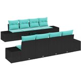 vidaXL Vrtna sedežna garnitura 9 pcs Črna in turkizna 55 x 55 x 37 cm, (5000020568) | Shoptok.si
